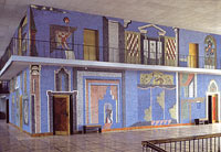 Кукольный город - мозаика в фойе для 3-х наружных стен зрительного зала театра кукол. Рязань. 7 x 40 м
